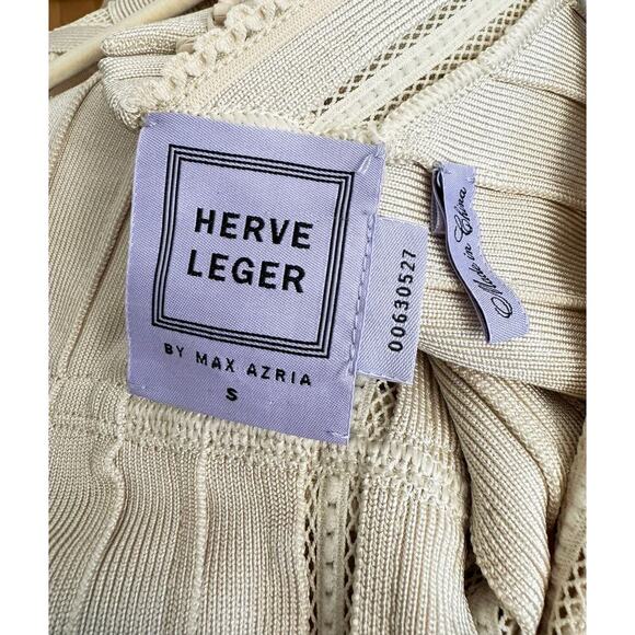 Herve Leger Vivien Beige Bandage Mini Dress - Picture 6 of 7